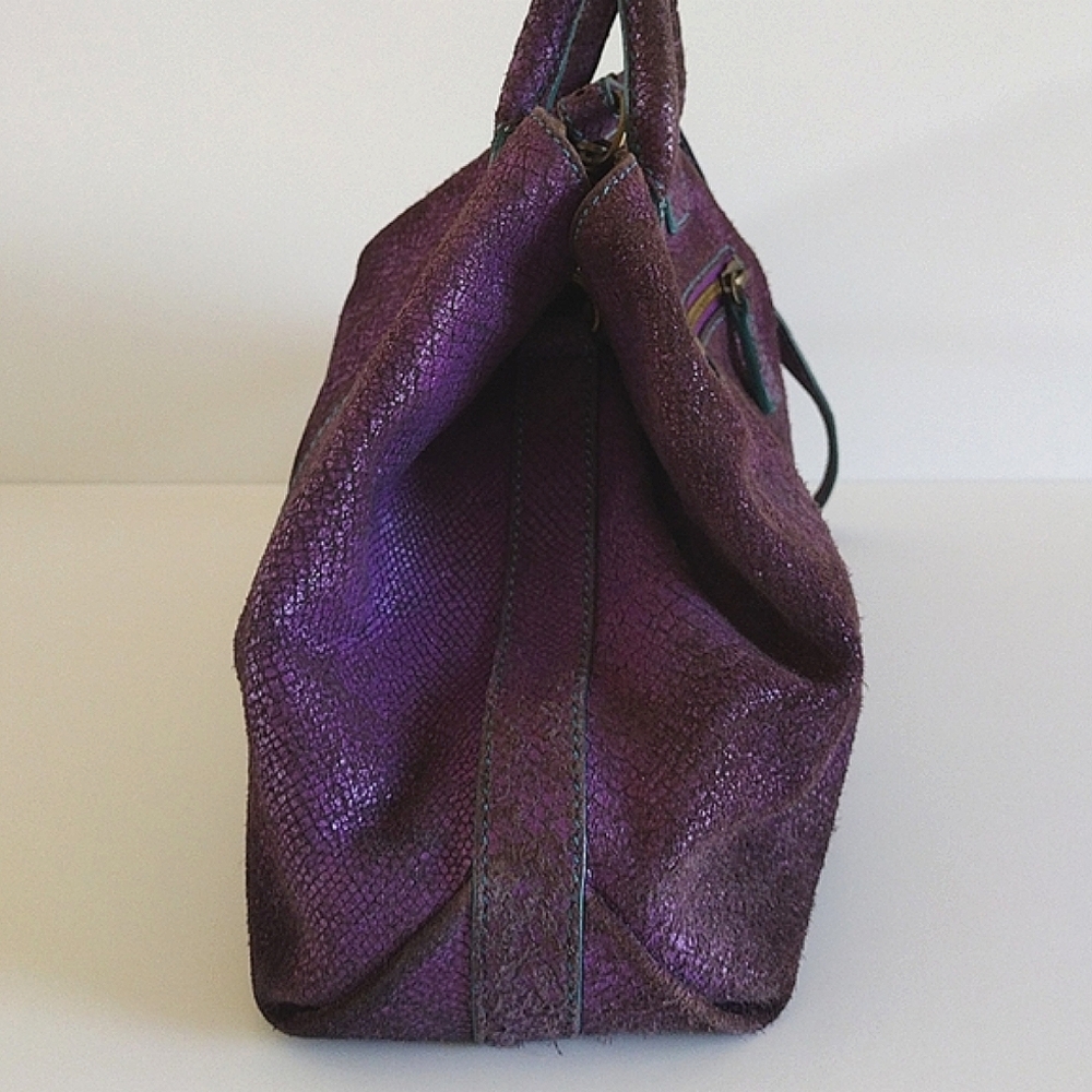 Liebeskind Berlin Metallic Purple Leather Convertible Bag Large - Picture 5 of 16